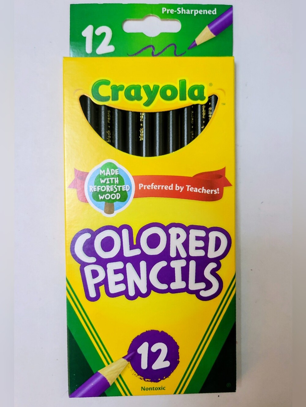 12ct Crayola Colored Pencils (Black) Single Color Bulk Lot